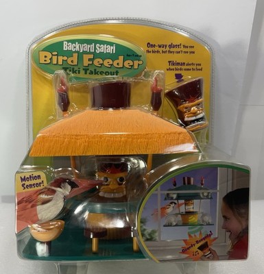Backyard Safari Bird Feeder Tiki Takeout With Motion Sensor & One Way View - New