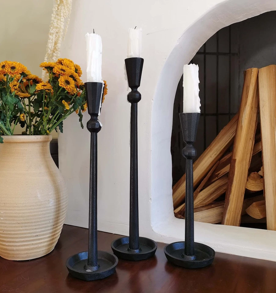 Iron Taper Candle Holder Set 3 - Decorative Candle Stand - Candlestick Holder... - Image 2 of 4