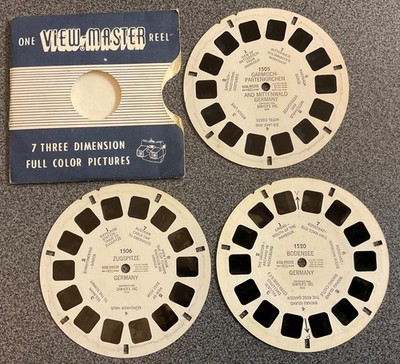 GARMISCH PARTENKIRCHEN,ZUGSPITZE,BODEN ANSEHEN,RARE VIEW MASTER 3 X ROLLEN