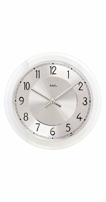 Modern wall clock with quartz movement from AMS AM W9476 NEW