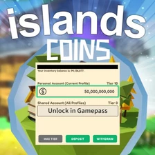 Roblox Islands - 50 Billion Coins, Cheapest On Market! Instant Delivery! 