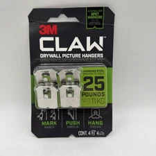 3M Claw Drywall Picture Hanger with Temporary Spot Marker Holds 25 Lb