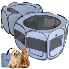 XLarge 2-in-1 Pop up Dog Playpen, Assembly-Free, with Leakproof Pet Pee Pads,...