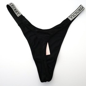 3 Victoria's Secret Very Sexy Satin Logo Shine Strap Thong Panty LOT XS S M L