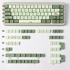 124 Keys Matcha Green Keycaps, XDA Profile, Dye Sub PBT Set, 60 65 95 MX