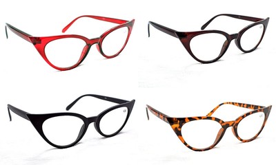  Modische 1950,60er Cat Eye Lesebrille stilvolle 7 Gläser Power & 4 Farben MT57