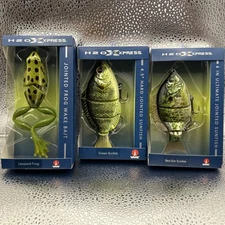 Fishing Bait Lures 3-pack H20 Xpress Jointed Frog, 4.5in & 4in Jointed Sunfish