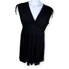 Old Navy Waist-Defined Sleeveless Tie-Shoulder Mesh Mini Dress L