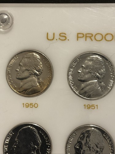 1950-1964 High Quality Proof Jefferson Nickel Set Capital Holder 420B - Picture 2 of 12