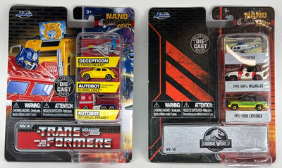 Hasbro Jada Nano Metalfigs Transformers Jurassic World Diecast Lot Optimus