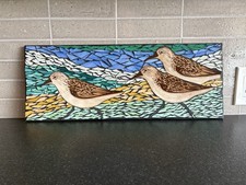 Mosaic Stained Glass Coastal Shorebirds Wall Art