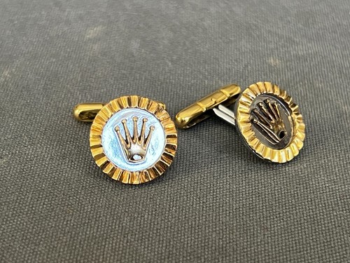Vintage Rolex cufflinks in steel and 18-karat gold - Imagen 2 de 6