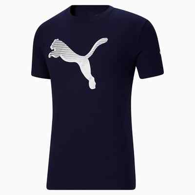 PUMA Modern Sports Men's Logo Tee L LARGE PEACOAT BLUE AUTHENTIC