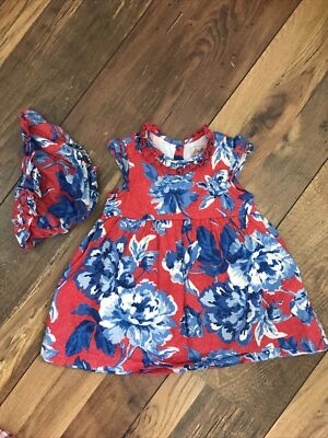 Cath Kinder rot und blau Blumen Mädchen Baumwolle Kleid mit Hose Set Alter 3-6 Monate