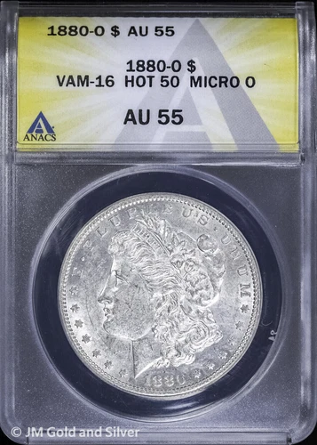 1880-O $1 Morgan Silver Dollar ANACS AU 55 | VAM-16 Hot 50 Micro O