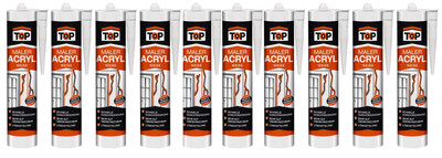 Acryl Bauacryl Dichtmasse 10x300ml weiß EUR 7,50/ltr TOP Maleracryl Fugendicht
