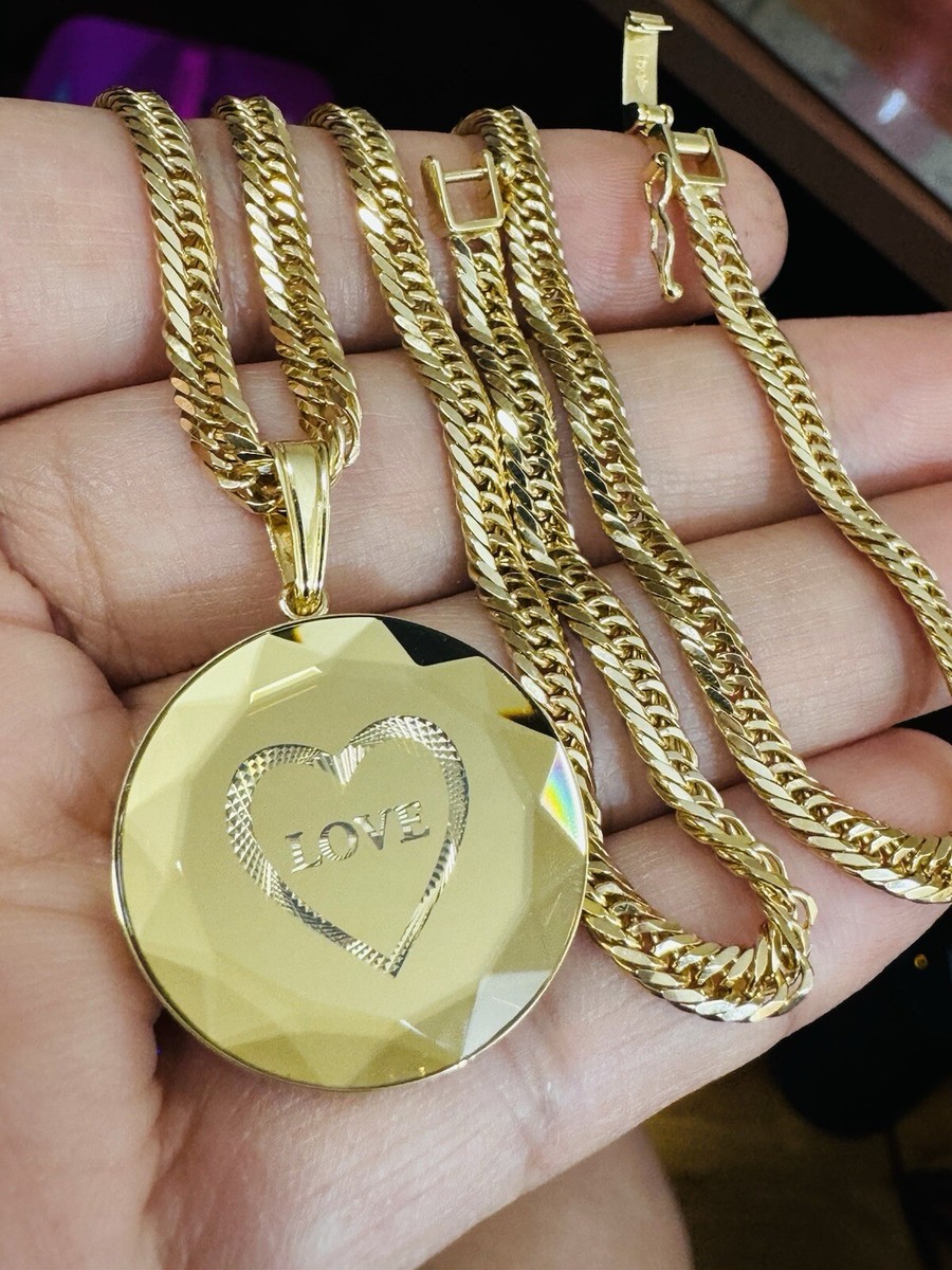 K18 18K 750 Japan Gold Kihei Love Heart Necklace 40cm 16 K18 18K 750 Japan Gold Kihei Love Heart Necklace 40cm 16