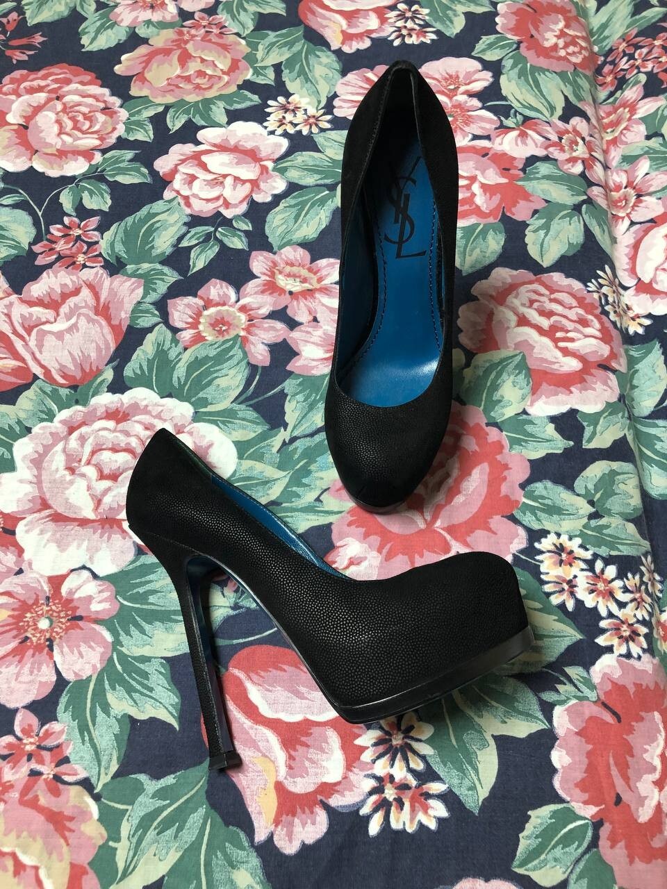 Scarpe decolte Yves Saint Laurent nere tacco alto plateau donna 35