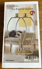 6 Inch 2 Set Brass Lamp Harp Holder with Finials and Brass-6 inch,