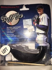 NEW! TUFF TOE MOLDED PITCHING TOE PROTECTOR LEFT BLACK-RARE-SHIPS N 24 HOURS