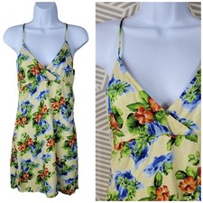 Vintage Tropical Hawaiian Tank Dress Small Medium Floral Hibiscus Mini Luau