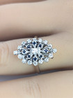 ESTATE SOLID 14K WHITE GOLD NATURAL DIAMOND BLUE GEMSTONE RING SIZE 5.75 #7852 — photo 5