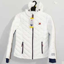 size XS S M L XL Tommy Hilfiger Ladies' Packable Jacket - WHITE, NAVY