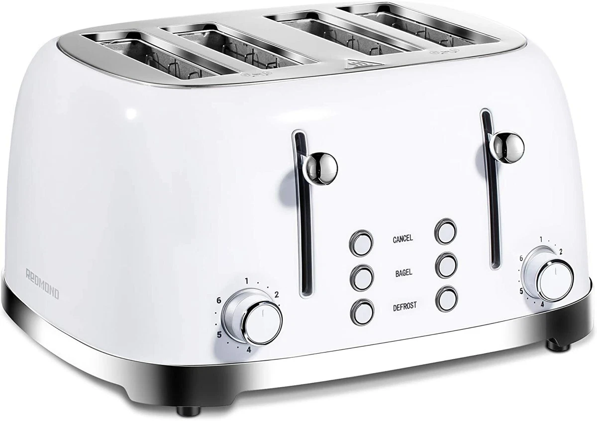 REDMOND Toaster 4 Slice Retro Stainless Steel ST033 White