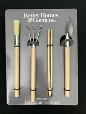 Better Homes & Gardens Terrarium Tool Set • Mini Brush Rake Shovel Tweezers