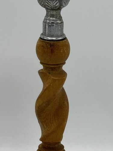 Candle Stick Holder Wood & Metal Design Pair 10” Tall Christmas Table - Picture 6 of 17