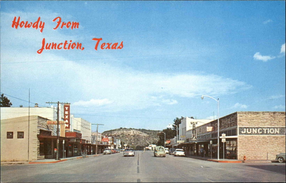 Junction Texas TX Classic Cars Truck Dusty Street Scene Junction Texas TX Classic Cars Truck Dusty Street Scene