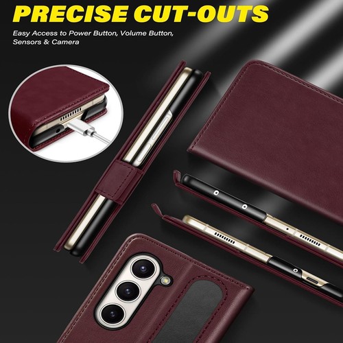 RFID Hülle für Samsung Galaxy Z FOLD 5 Wallet Cover Schutz Flip Case Lila - Bild 6 von 7