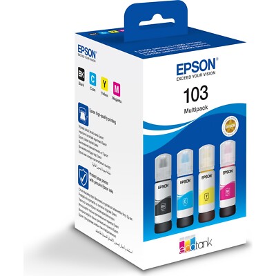 EPSON 103 EcoTank Ink Ultra-high Capacity Bottle Color Combo Pack