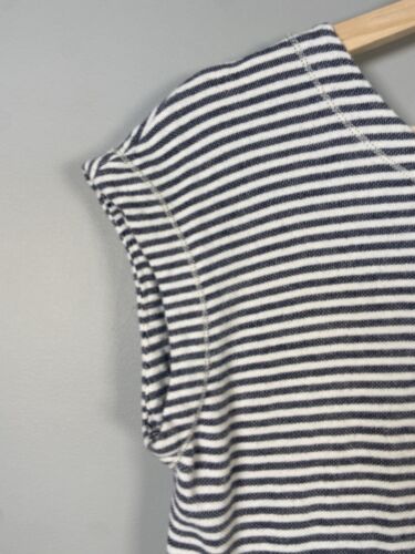 Max Studio Weekend Size Small Striped Short Sleeve Tunic Dress Pockets Fisherman - Picture 4 of 12