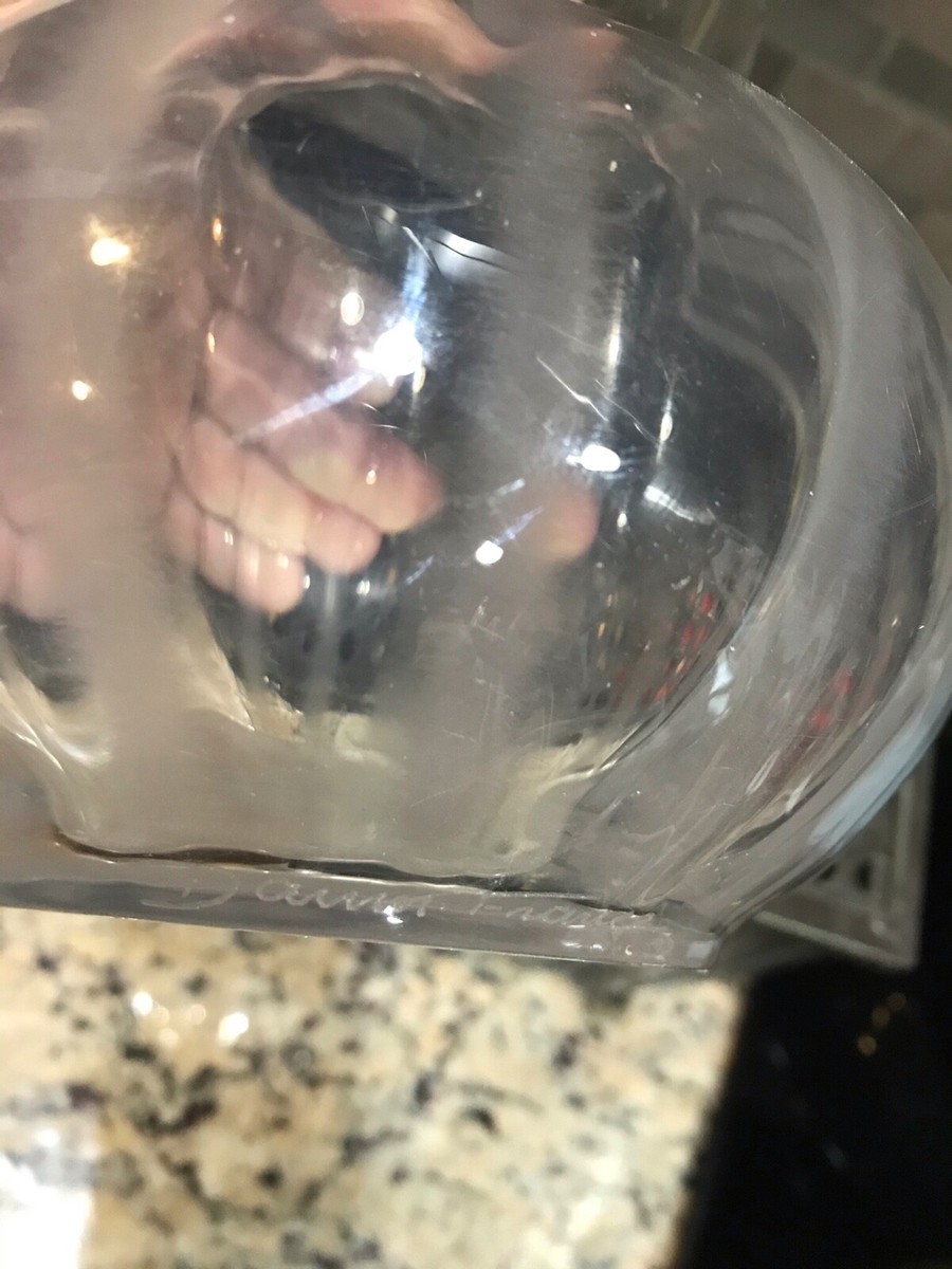 Vintage Daum France Small Crystal vase made in France. Etched Daum