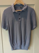 Hugo Boss Men's Blue Knit Short Sleeve Shirt Size Small