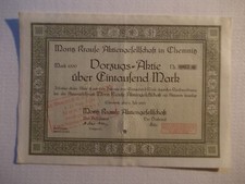 Vorzugsaktie Moritz Krause AG, Chemnitz, 1923, 1.000 Mk.