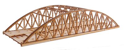 BR013 zweigleisige mittellange Bogensehnen-Schienenbrücke Spurweite OO-Modell lasergeschnittener Bausatz