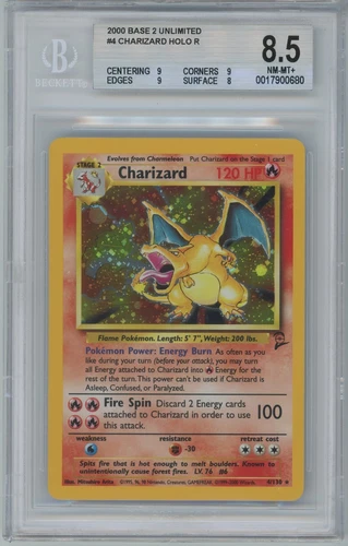 Charizard BGS 8.5 Pokemon 2000 Base 2 Unlimited Holo R #4