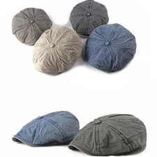 Casquette Gatsby Pour Homme En Denim Rétro En Coton