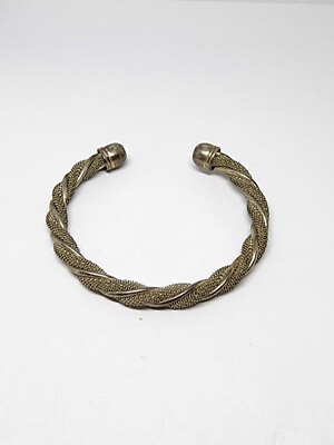 Tiffany Co Elsa Peretti Sterling Silver Twist Wire Mesh Cuff