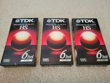 TDK HS Premium Quality T-120 Blank VHS Tapes 6 Hours Lot of 3 Brand New Sealed