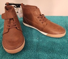 Wonder Nation Boys Brown Shoes With Strap Hi Top Sneaker Size 6 New With Tag