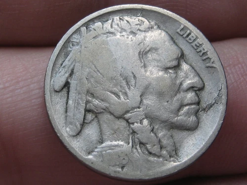 1918 D Buffalo Nickel 5 Cent Piece- Denver, Fine Details, Lamination Error