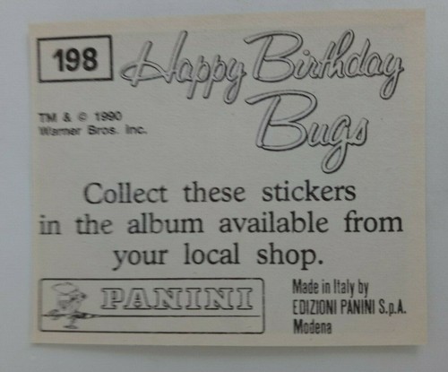 1990 Panini Happy Birthday Bugs (Pick Your Sticker) - Picture 283 of 343
