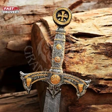 Handcrafted Templar Sword – Master Knight Edition | Crusader Display Blade Only