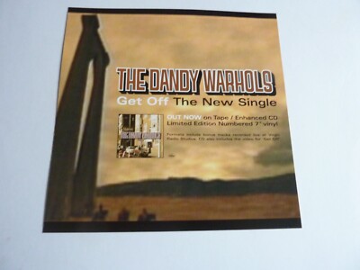 DANDY WARHOLS GET OFF DOUBLE SIDED ORIGINAL  PROMOTIONAL FLAT 12'' BY 12'' NEW