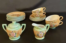 Childs Tea Set Dinner Japan Lusterware 16 Pieces Vintage