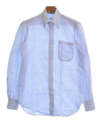 LUIGI BORRELLI Casual Shirt BluexWhite(Check Pattern) (Approx. M) 2200423503050 - Picture 1 of 5