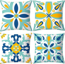 Outdoor Pillow Covers - 4 Pack Outdoor Pillow Covers 18X18 Waterproof Pillowcove